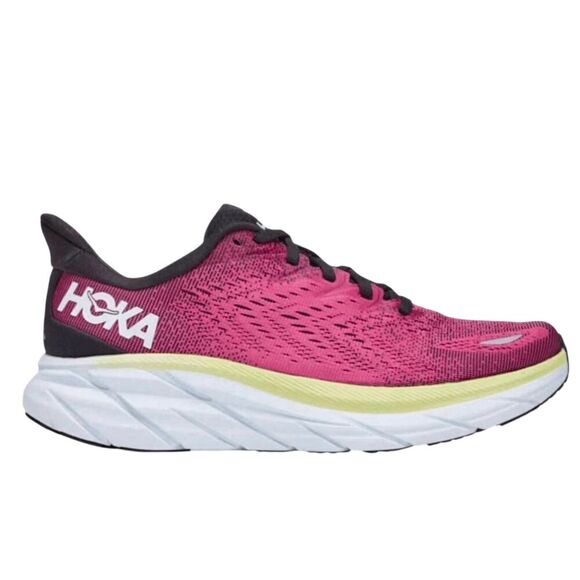 HOKA ONE ONE Clifton 8 'Ibis Rose Pink Green' Running Shoes Size 9.5B - Picture 1 of 16